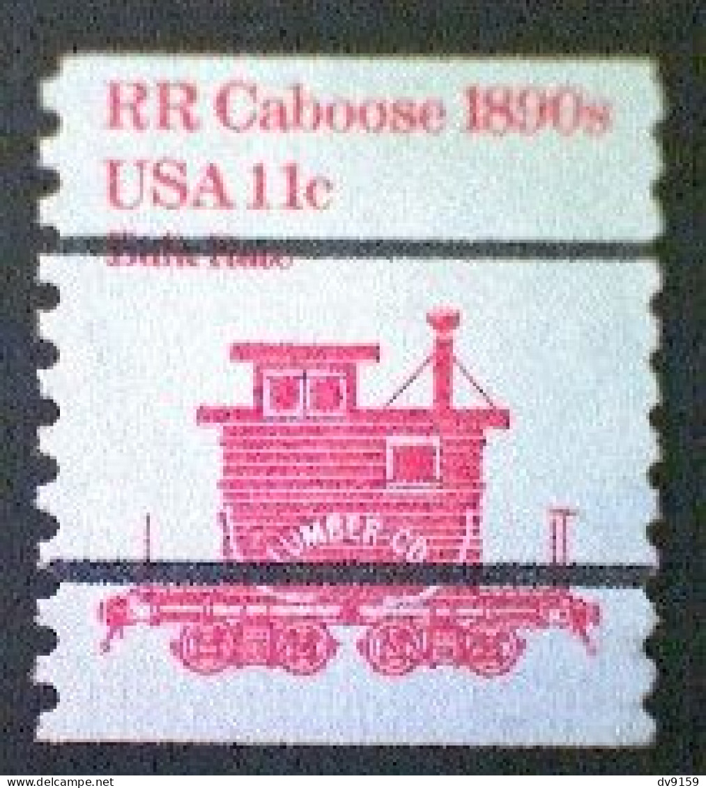 United States, Scott #1905a, Used(o), 1984 Coil, Transportation Series: Caboose Of 1890s, 11¢, Red - Oblitérés