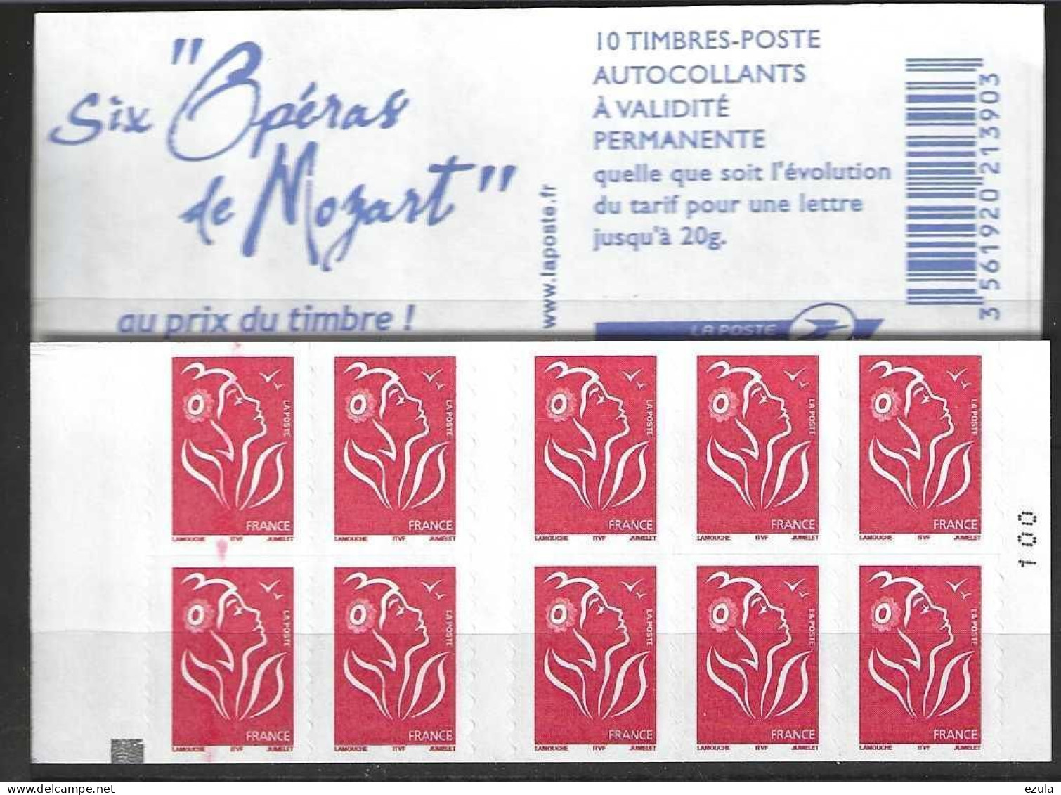 Carnet 3744 - C 11 A  Carré Noir Avec  Tache D'encre Rouge  Entre Le  1 Er Et Le 6 è Timbre Rare - Autres & Non Classés