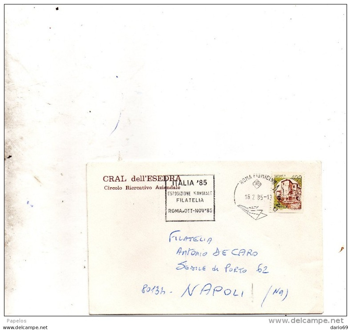 1985 LETTERA  CON ANNULLO  ROMA FIUMICINO - 1981-90: Marcophilia