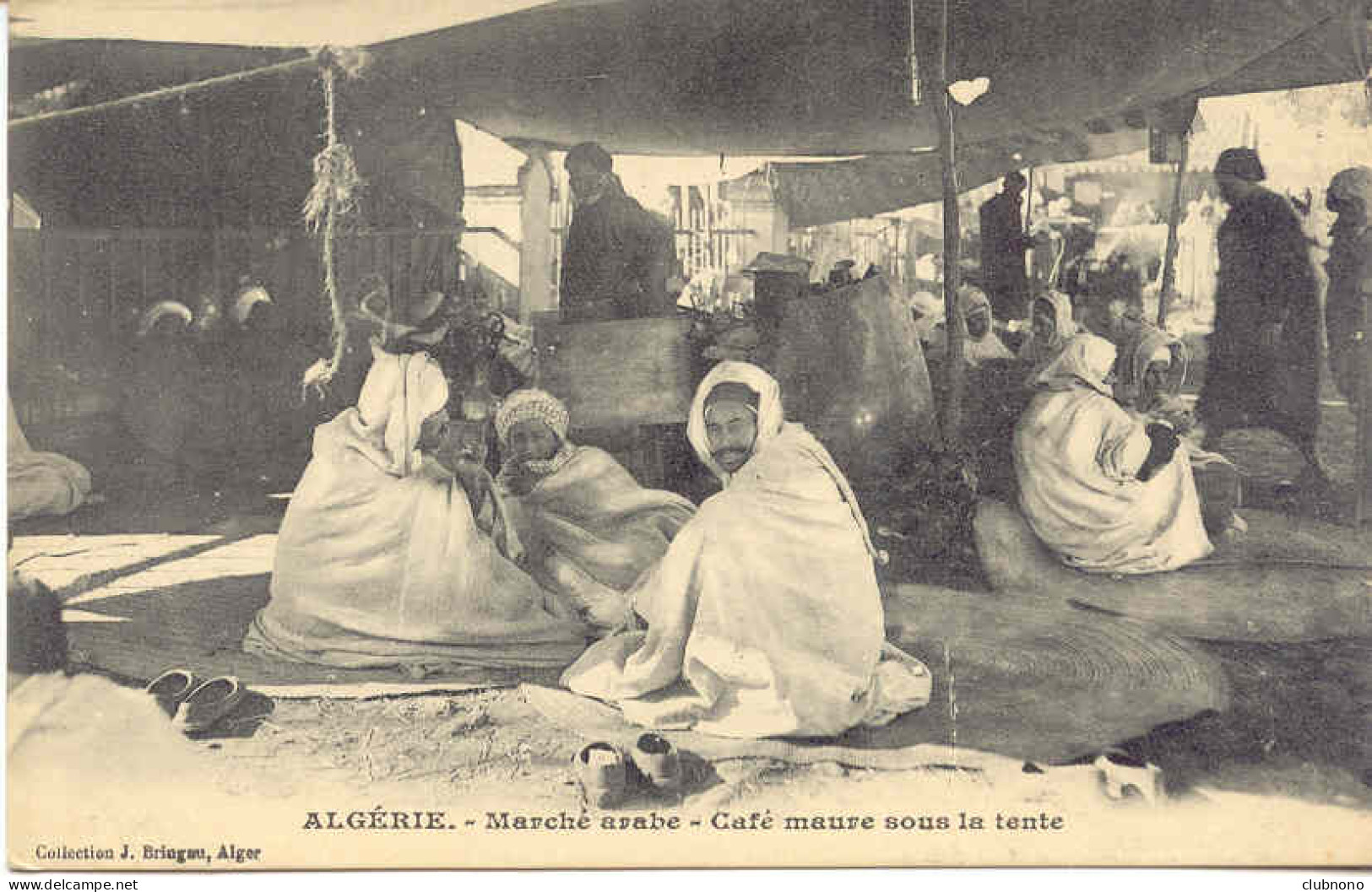 CPA - ALGERIE - CAFE MAURE SOUS LA TENTE - MARCHE ARABE (A VOIR) - Profesiones