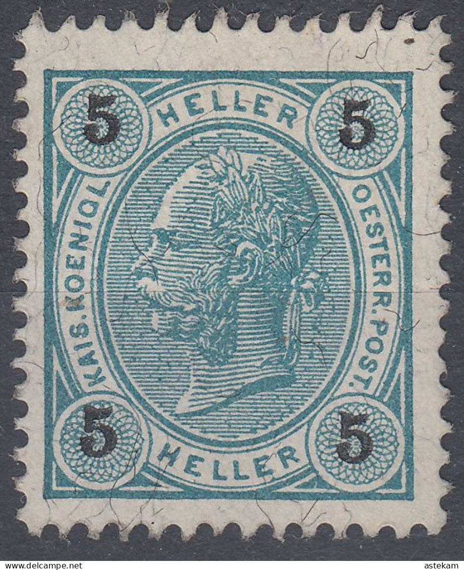 AUSTRIA 1899, KAISER FRANZ JOSEPH, MiNo 72A, SEPARATE MNH STAMPS From 5.oo HELLER With PERFOR.13:13&1/2 In GOOD QUALITY - Usados