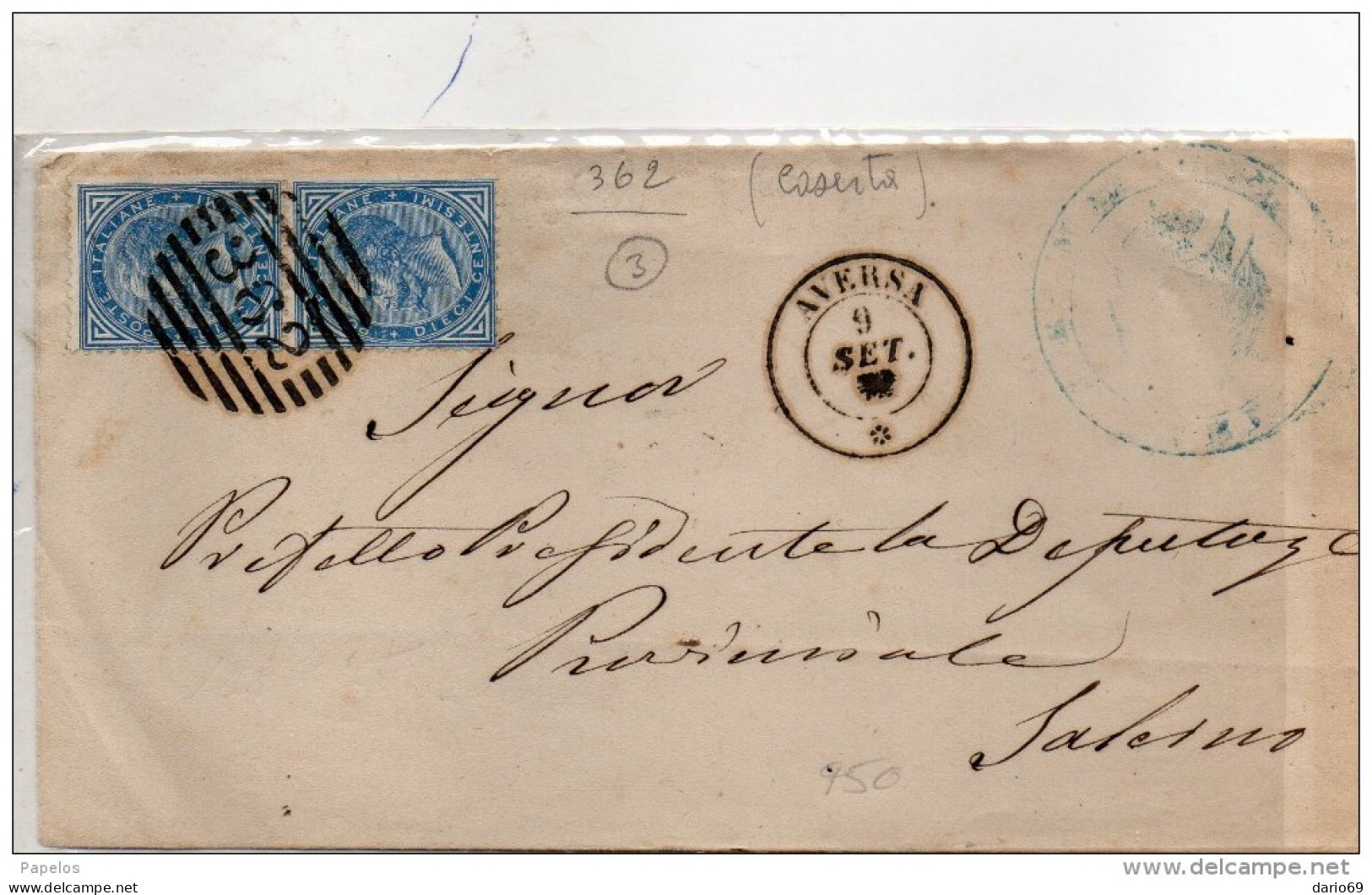 1872  LETTERA CON ANNULLO AVERSA - Poststempel