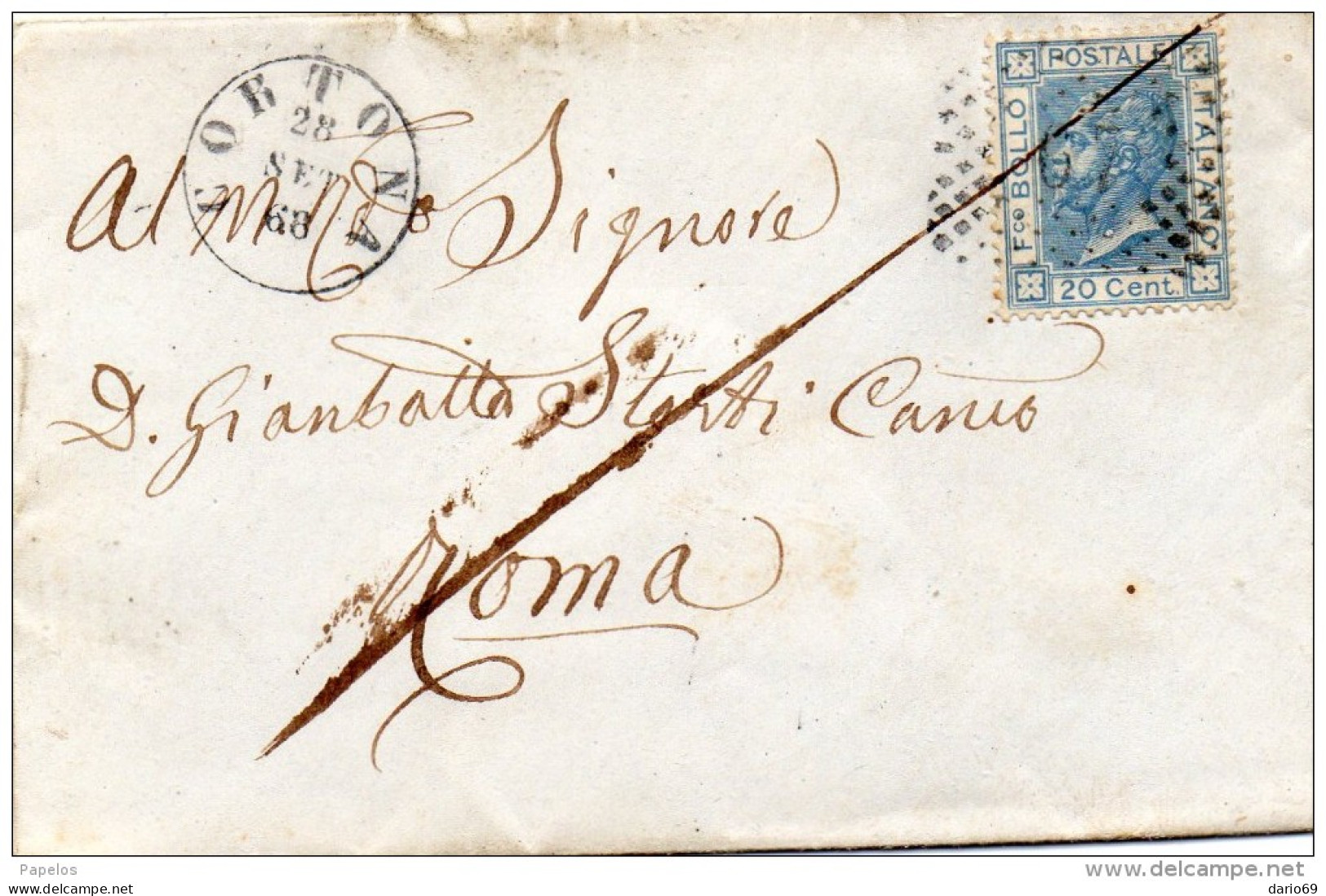 1868  LETTERA CON ANNULLO CORTONA AREZZO - Poststempel