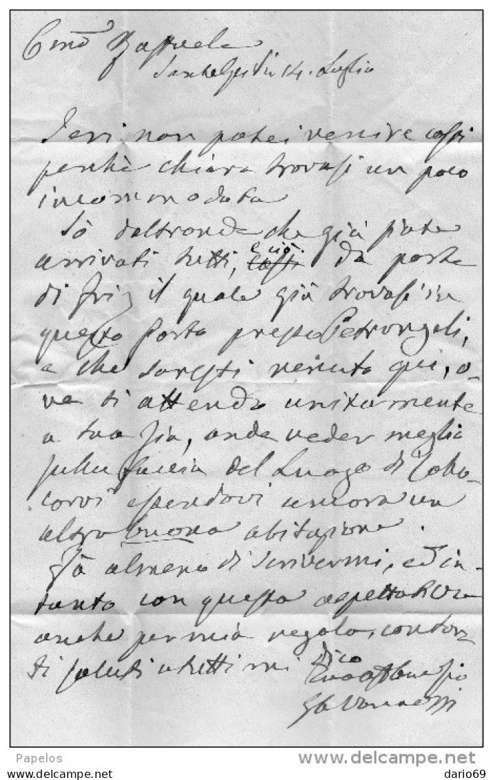 1866  LETTERA CON ANNULLO Sant'Elpidio A Mare FERMO - Marcophilie