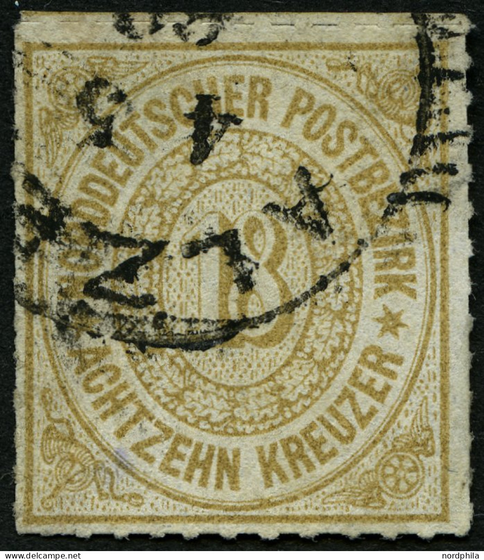 NDP 11 O, 1868, 18 Kr. Olivbraun, Pracht, Mi. 80.- - Oblitérés