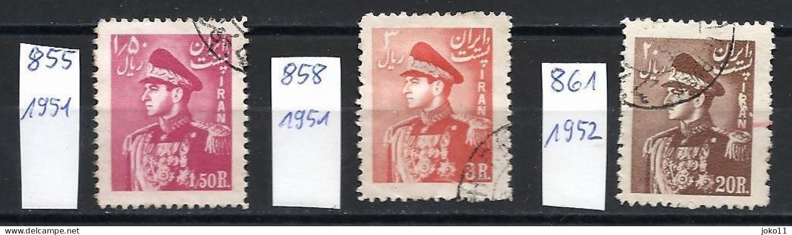 Iran, 1951-52, Mi.-Nr. 855+858+861 Gestempelt - Irán