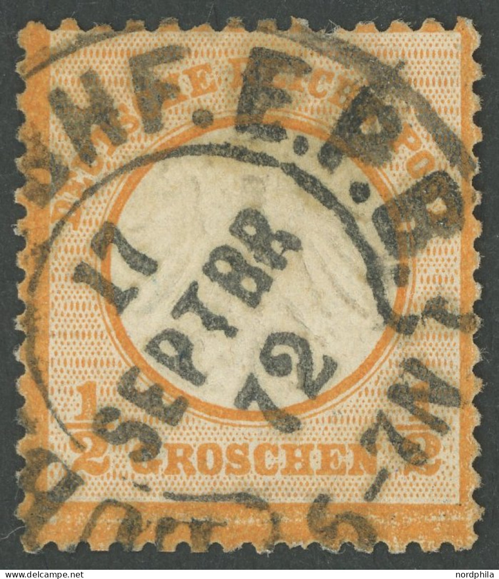 HUFEISENSTEMPEL DR 14 O, LÜBECK BHF E.P.B., 17.9.72, (Sp Nr. 22-3), Auf 1/2 Gr. Orange, Ein Fehlender Zahn Sonst Pracht - Used Stamps