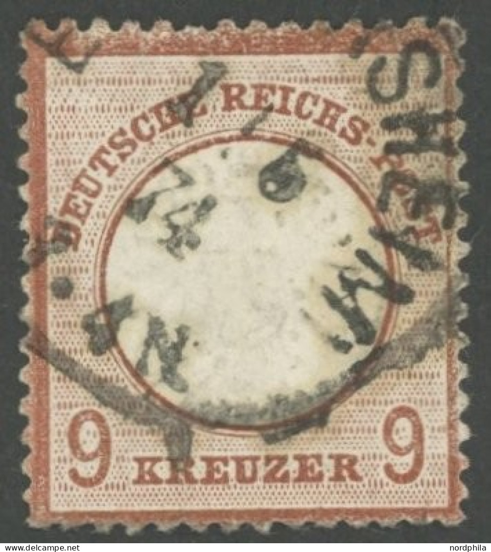 Dt. Reich 27b O, 1872, 9 Kr. Lilabraun, K1 EICHTERSHEIM, Farbfrisch, Repariert, Fotobefund Brugger, Mi. 600.- - Andere & Zonder Classificatie