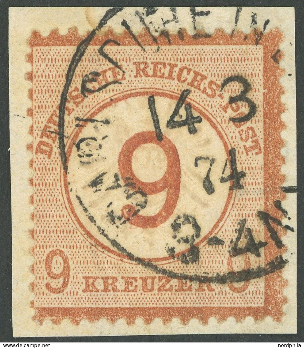 Dt. Reich 30 BrfStk, 1874, 9 Auf 9 Kr. Braunorange, K1 CARLSRUHE IN BADEN, Farbfrisches Prachtbriefstück, Fotoattest Kru - Andere & Zonder Classificatie