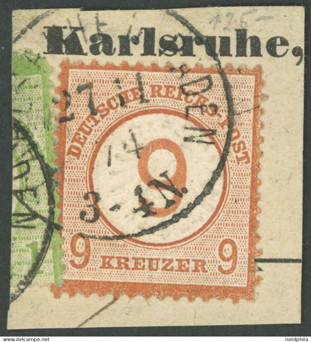 Dt. Reich 30 BrfStk, 1874, 9 Auf 9 Kr. Braunorange, Ein Kurzer Zahn Sonst Prachtbriefstück, Fotobefund Dr. Zill, Mi. 650 - Other & Unclassified