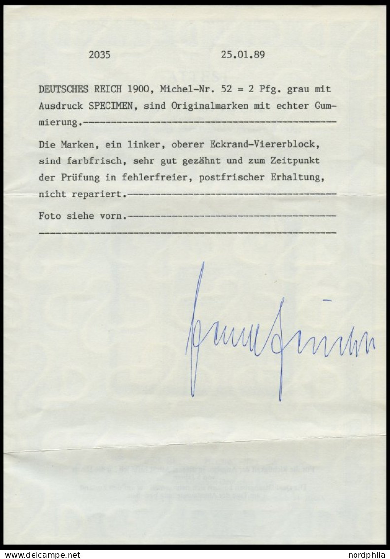 OST-SACHSEN 52SP , 1945, 10 Pf. Grau, Aufdruck Specimen, Pracht, Fotoattestkopie Jäschke Eines Ehemaligen Viererblocks,  - Nuevos