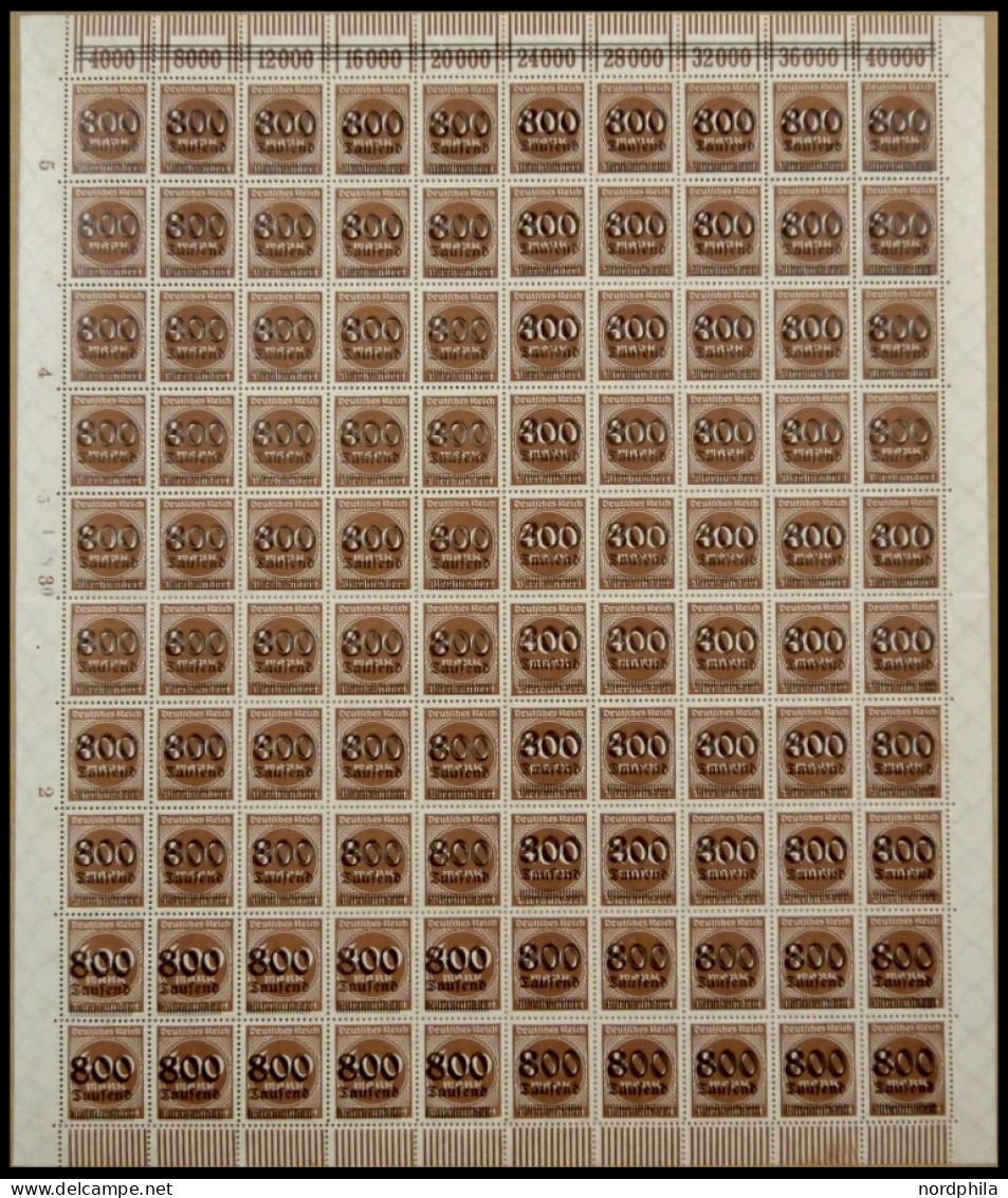 Dt. Reich 305OPD Ab2 , 1923, 800 Tsd. Auf 400 M. Orangebraun, OPD Breslau Im Bogen (100), Weiter Abstand, Postfrisch, Pr - Other & Unclassified