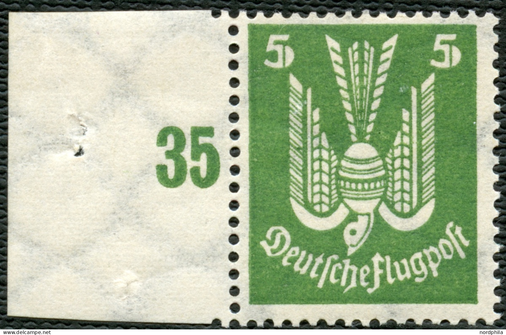 Dt. Reich 344Y , 1924, 5 Pf. Holztaube, Mit Liegendem Wasserzeichen, Pracht, Kurzbefund Dr. Oechsner, Mi. 440.- - Unused Stamps
