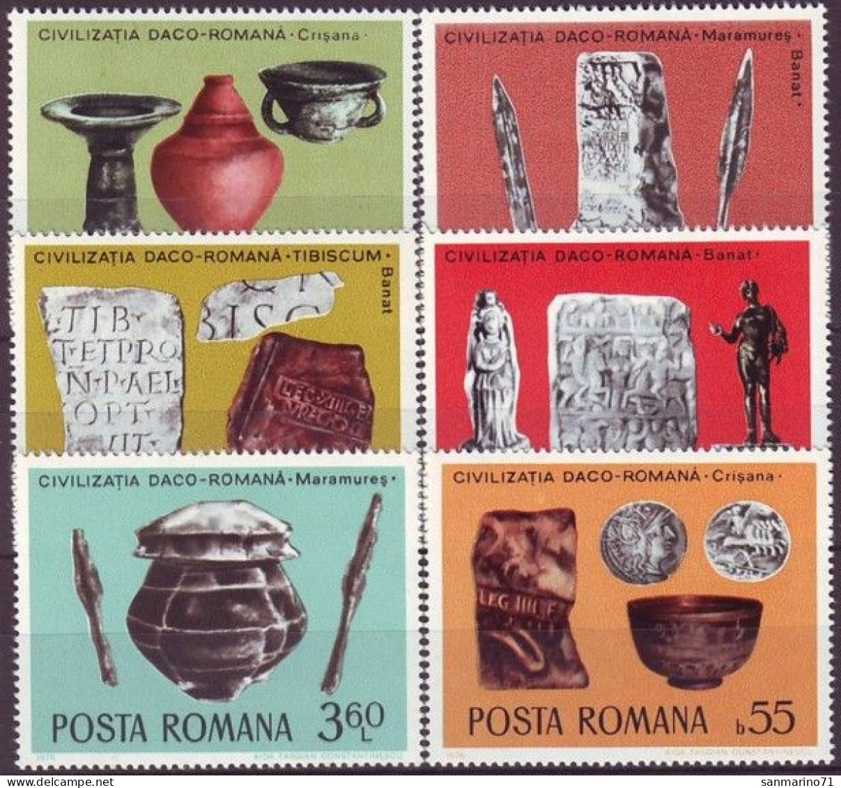 ROMANIA 3358-3363,unused - Archaeology