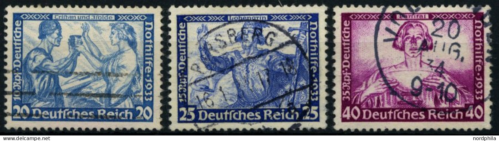 Dt. Reich 505B,506/7A O, 1933, 20, 25 Und 40 Pf. Wagner, 3 Werte üblich Gezähnt, Pracht, Mi. 350.- - Used Stamps