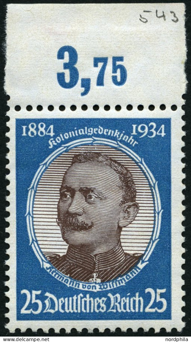 Dt. Reich 543 , 1934, 25 Pf. Wissmann, Pracht, Mi. 120.- - Unused Stamps