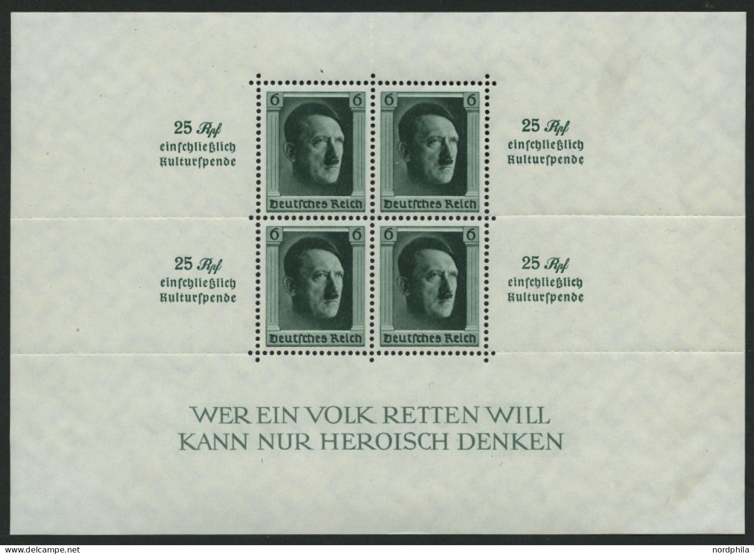 Dt. Reich Bl. 9 , 1937, Block Kulturspende, Kleine Haftstelle Im Rand, Marken Postfrisch, Pracht - Blocs