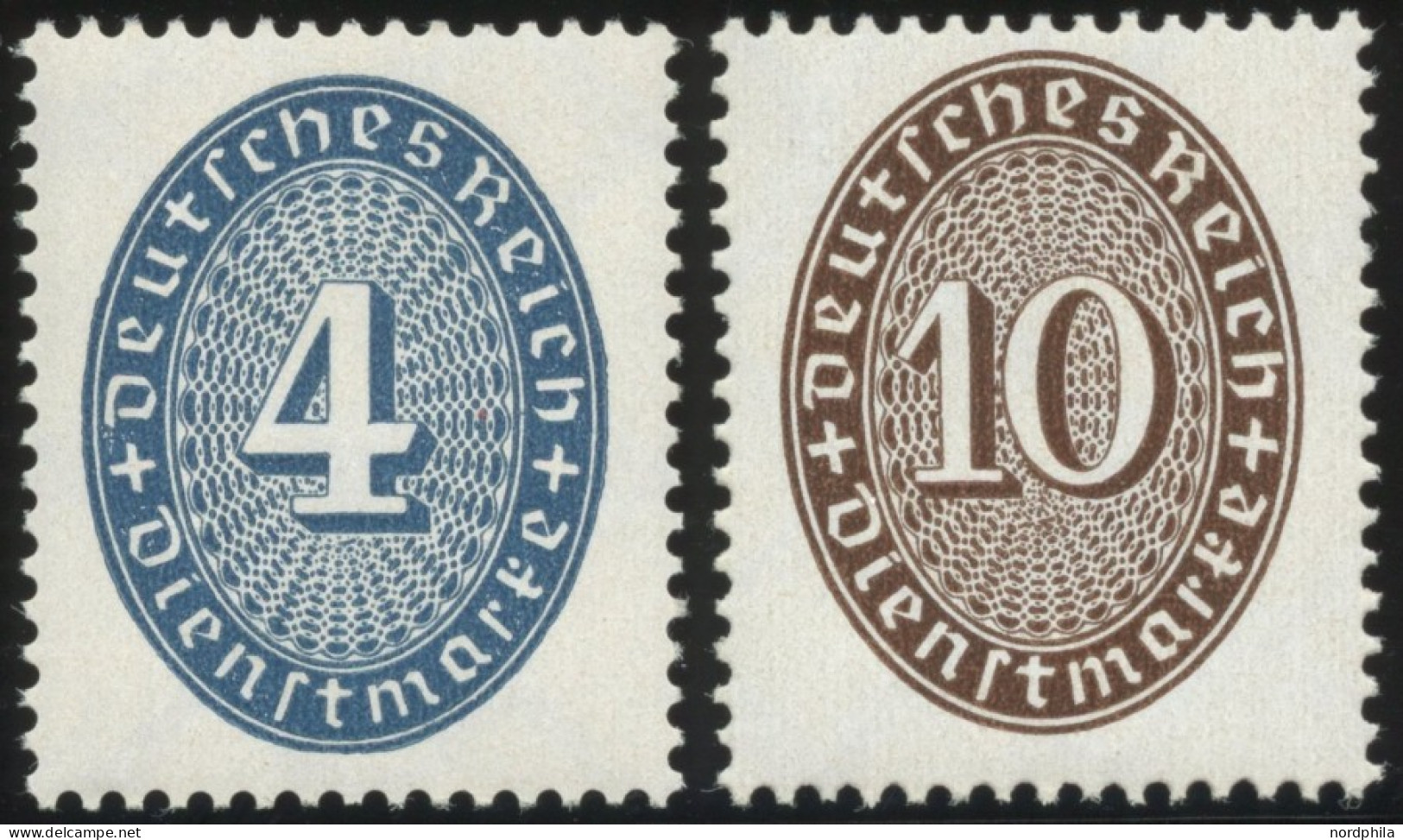 DIENSTMARKEN D 130/1 , 1933, 4 Pf. Schwarzgrauultramarin Und 10 Pf. Schwärzlichsiena, Postfrisch, Pracht, Mi. 110.- - Service