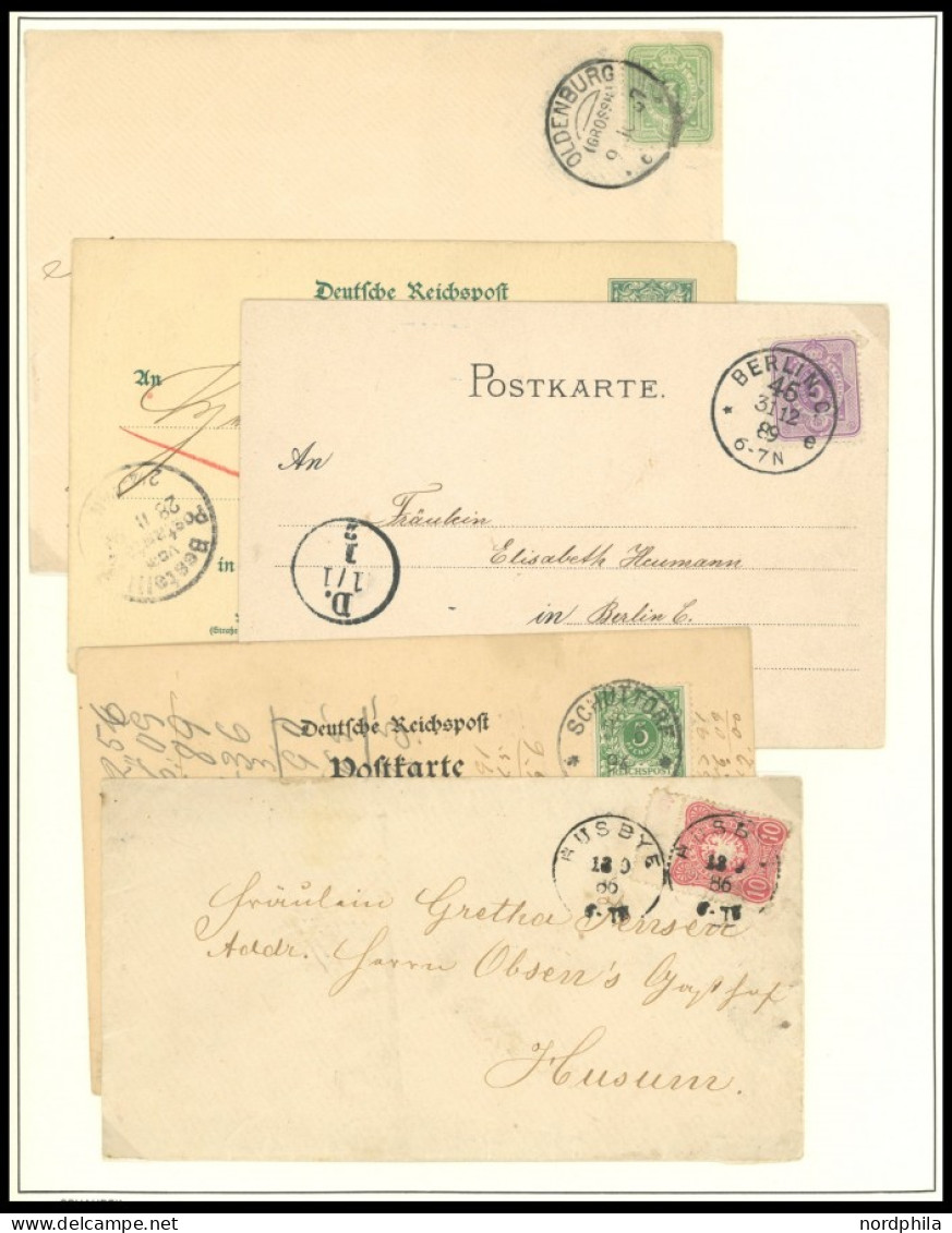 SAMMLUNGEN o,BrfStk,Brief , 1875-1900, reichhaltiger Sammlungsteil Pfe., Pf. und Adler, insgesamt 134 Werte und 12 Beleg