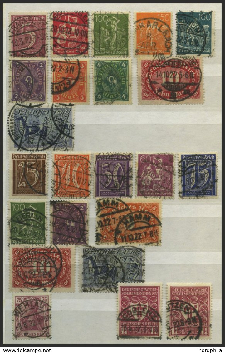 SAMMLUNGEN A. 99-337 O,BrfStk , 1916-23, Gestempelte Sammlung Von 217 Verschiedenen Meist Kleineren Werten Inflation Im  - Oblitérés