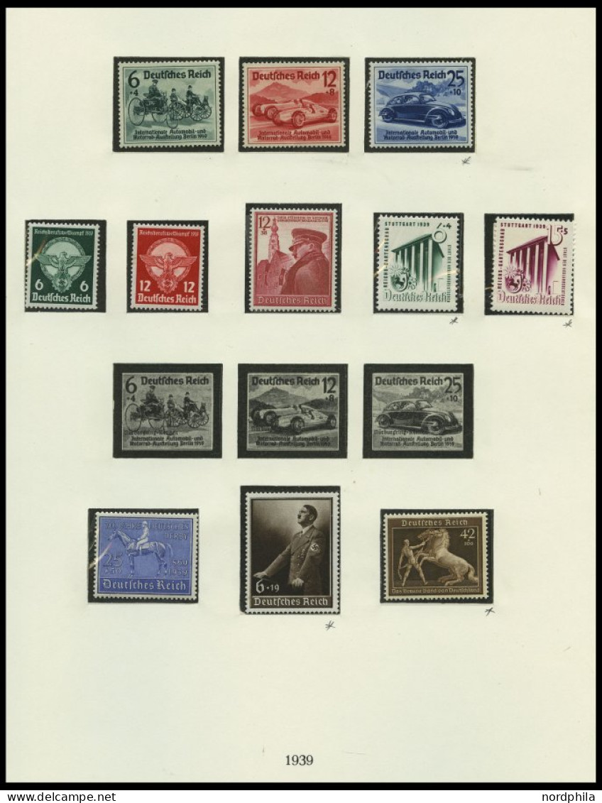 SAMMLUNGEN ,, , Ungebrauchte, Teils Postfrische Sammlung Dt. Reich Von 1935-1945 Im Lindner Falzlosalbum, Einige Gute Mi - Unused Stamps