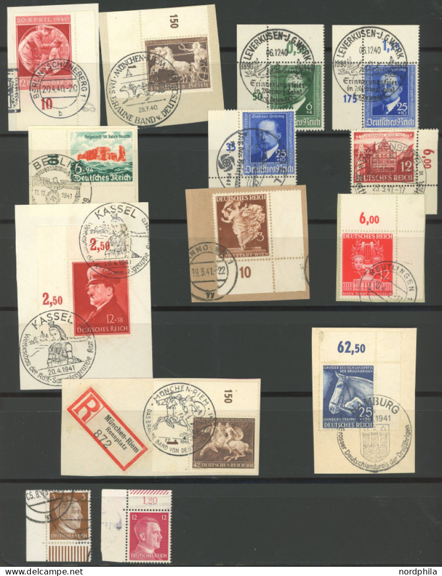 SAMMLUNGEN BrfStk,o , 1937-44, Sammlung Von 63 Verschiedenen Gestempelten Bogenecken (einige Auch Als Eckrandviererblock - Other & Unclassified