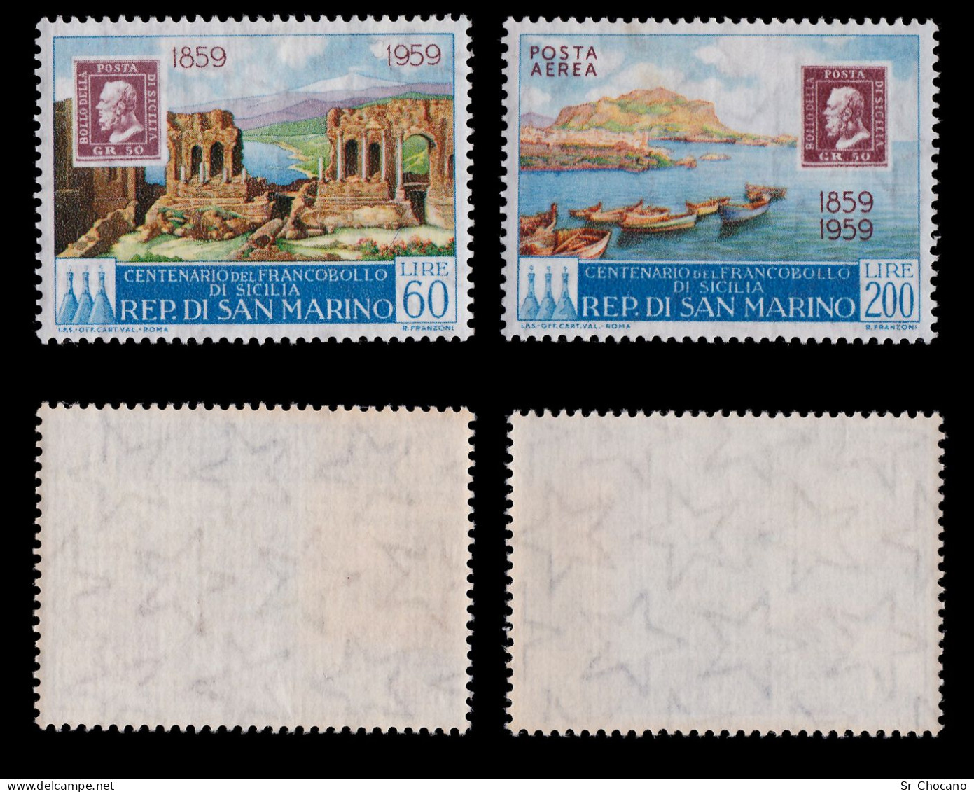 SAN MARINO STAMPS.1959.Cent.stamps Sicil .SCOTT 439-445-C110.MNH. - Ongebruikt