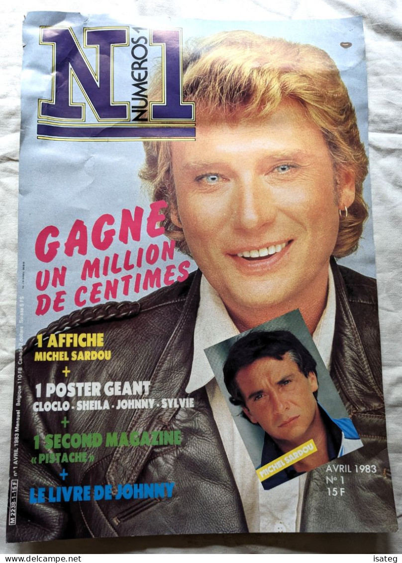 Affiche Cartonnée Publicitaire Pour Librairie : Numéros 1 - Johnny Hallyday 1983 - Plakate