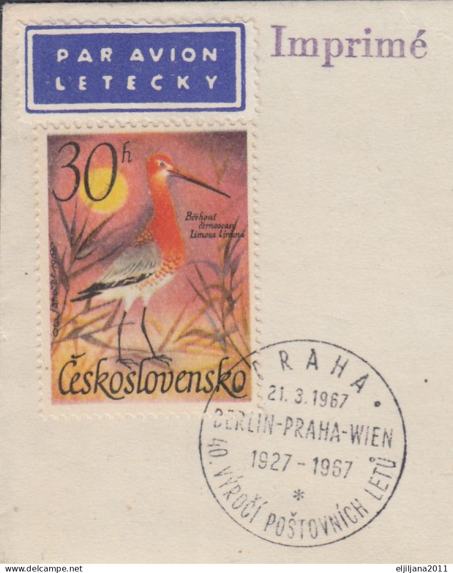 ⁕ Czechoslovakia 1967 ⁕ Air Mail BERLIN - PRAHA - VIDEN Commemorative Cover - Storia Postale