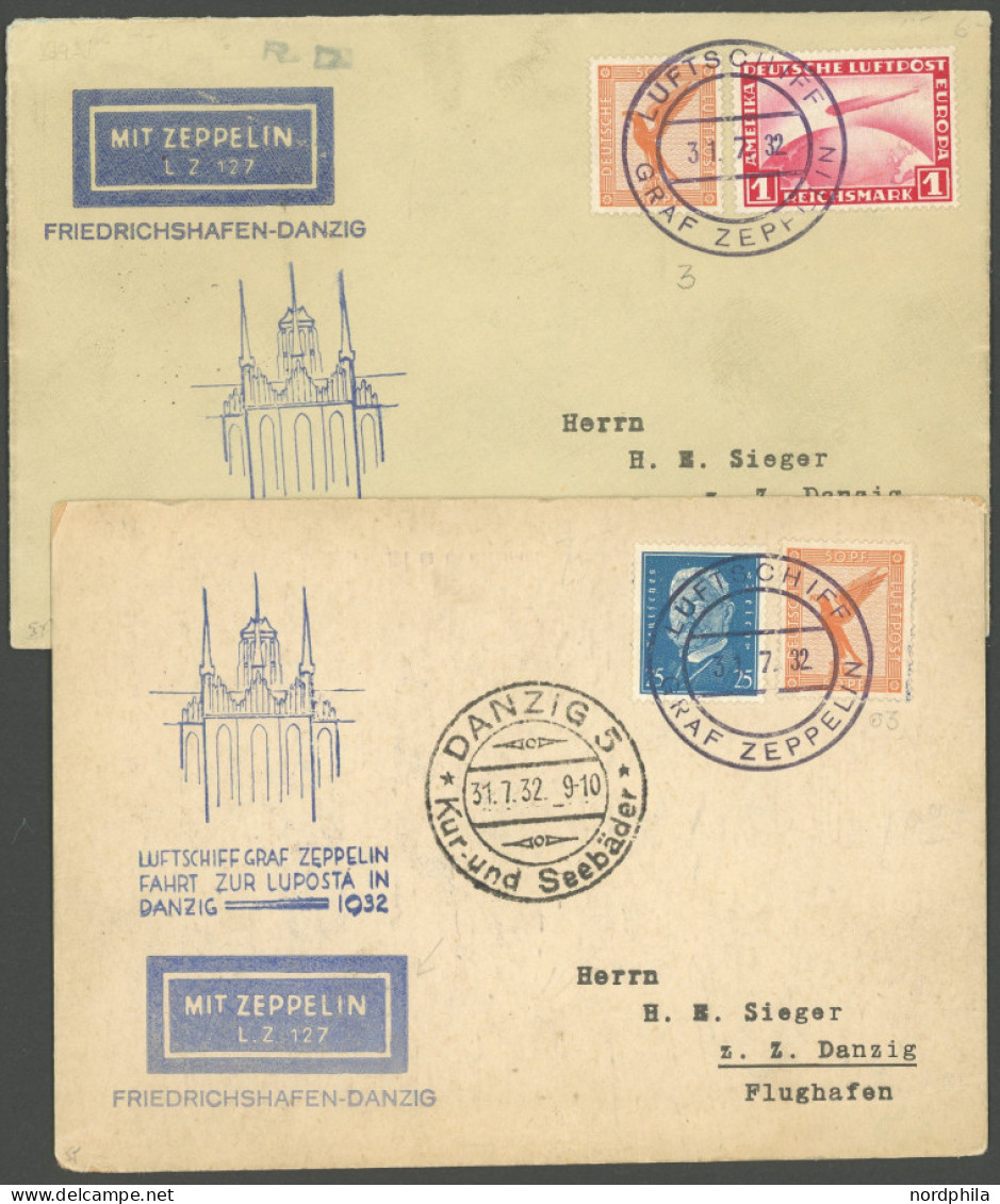 ZEPPELINPOST 169Ab BRIEF, 1932, LUPOSTA-Fahrt, Bordpost, Prachtbrief Und -karte - Luft- Und Zeppelinpost