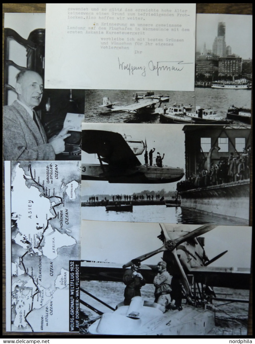 PIONIERFLUGPOST 1909-1914 Wolfgang Gronau (1893-1977), Deutscher Flugpionier, 5 Verschiedene Fotos Und Unterschriebene D - Flugzeuge