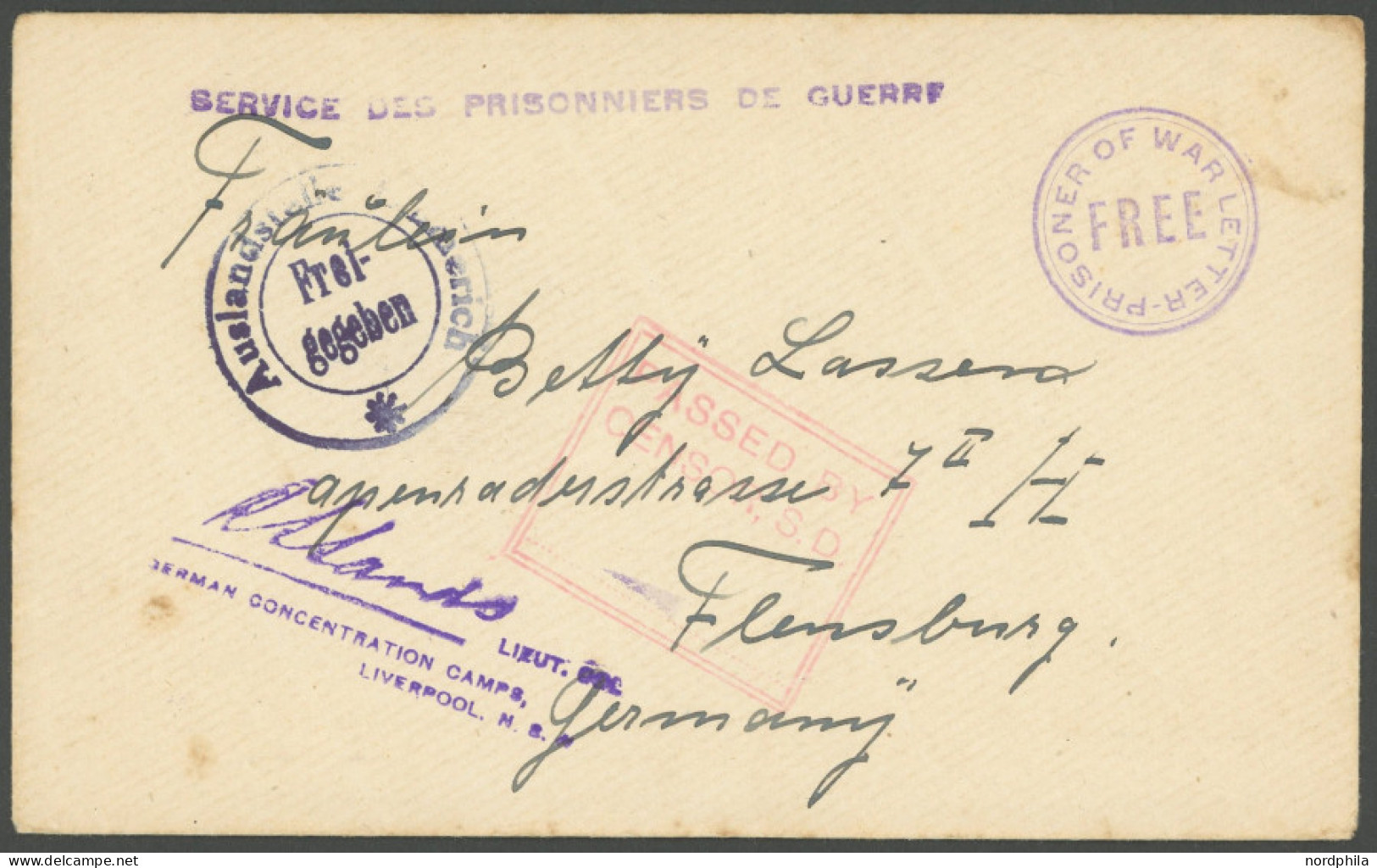 DEUTSCH-NEUGUINEA 1916, Brief Aus Dem Lager Trial Bay, Mit Violettem Zensurstempel L4 LIEUT.COL. GERMAN CONCENTRATION CA - Nuova Guinea Tedesca