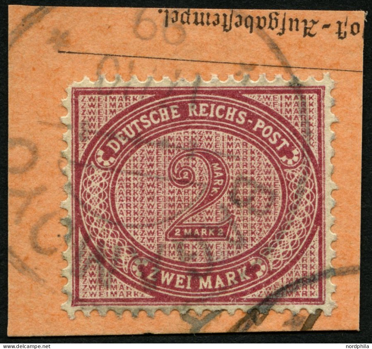 DEUTSCH-OSTAFRIKA VO 37e BrfStk, 1899, 2 M. Dunkelrotkarmin Auf Postabschnitt Mit Stempel BAGAMOYO, Stumpfer Eckzahn Son - Afrique Orientale