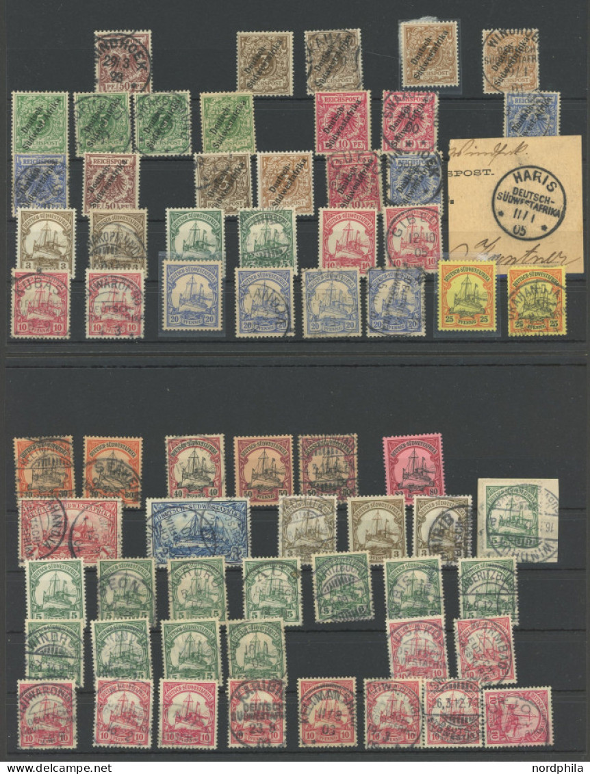 DSWA O,,Brief , Kleine Interessante Partie Von Ca. 80 Werten, U.a. Eine Ansichtskarte Nach Finnland, Besichtigen - Deutsch-Südwestafrika