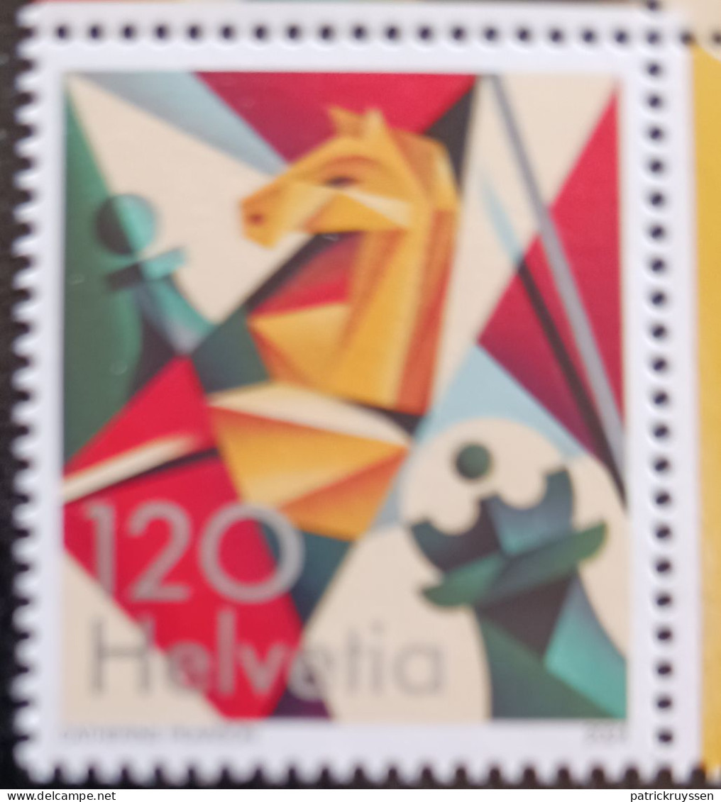 Switzerland 2024 Suisse 100 Years International Chess Federation Horse Tower Echec1v Mnh - Unused Stamps