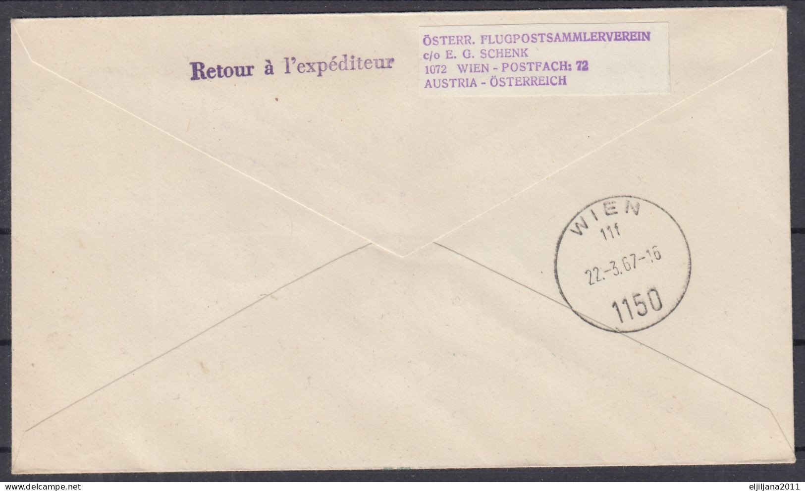 ⁕ Czechoslovakia 1967 ⁕ Air Mail BERLIN - PRAHA - VIDEN Commemorative Cover, Jubilejni Let 1927 - 1967 - Briefe U. Dokumente