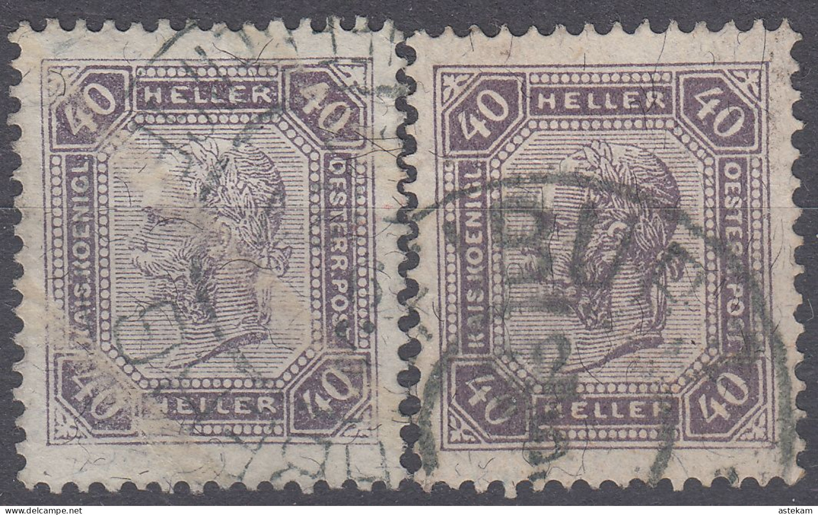 AUSTRIA 1904, KAISER FRANZ JOSEPH, MiNo 115C And 129A, SEPARATE USED STAMPS From 40 HELLERS In GOOD QUALITY - Oblitérés