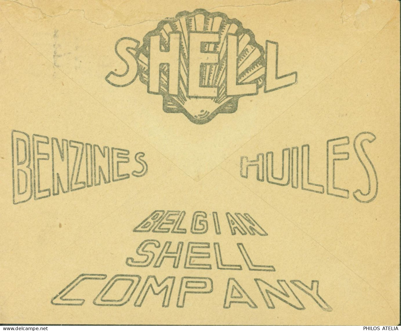 Enveloppe Illustrée Publicitaire Shell Benzines Huiles CAD Bruxelles 1932 Chèques Postaux - Briefe U. Dokumente