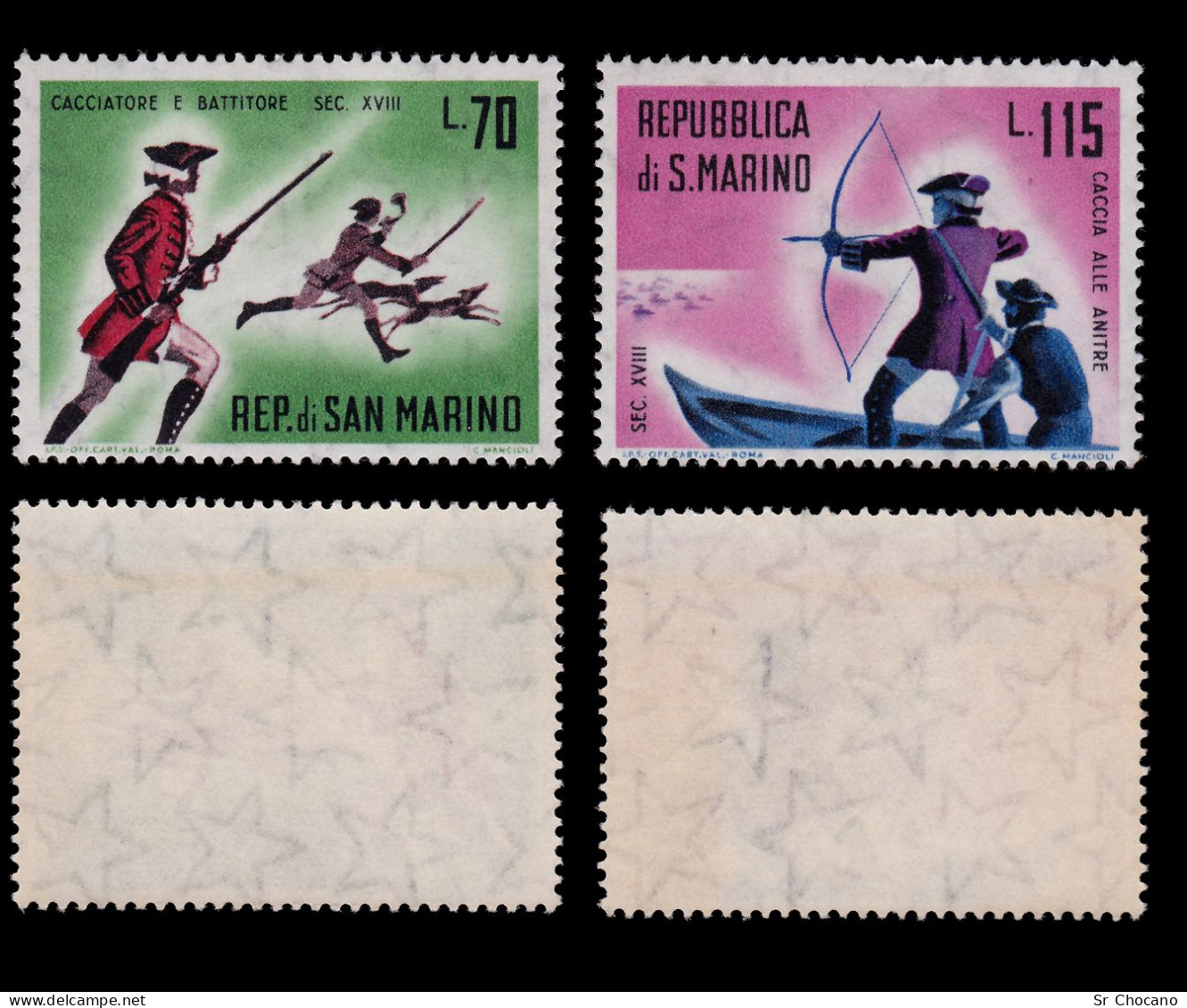 SAN MARINO STAMPS.1961.Hunting Scenes.SCOTT 477-486.MNH. - Neufs