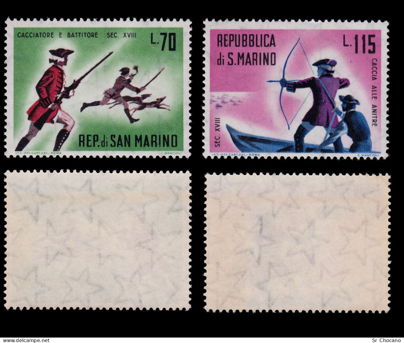 SAN MARINO STAMPS.1961.Hunting Scenes.SCOTT 477-486.MNH. - Unused Stamps