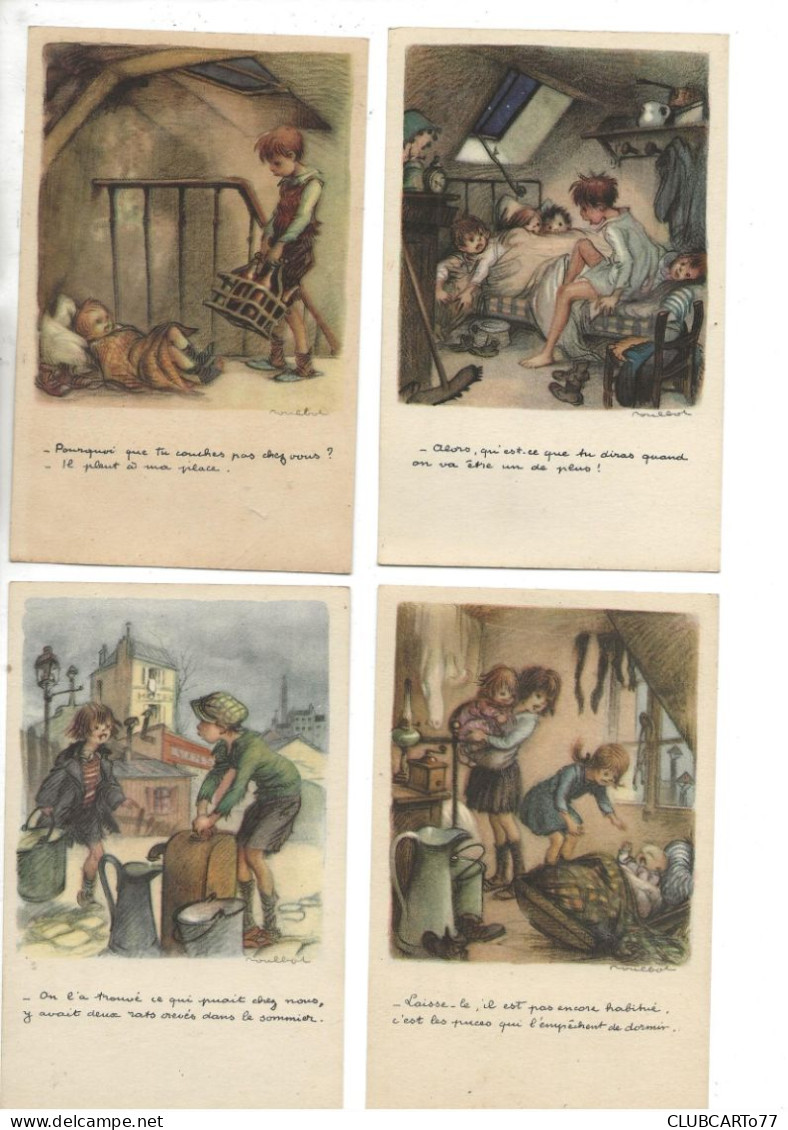Poulbot (Illustrateur) : Lot De 5 CP Série Les Taudits Avec Pochette Papier Env 1930 (animé) PF. - Poulbot, F.