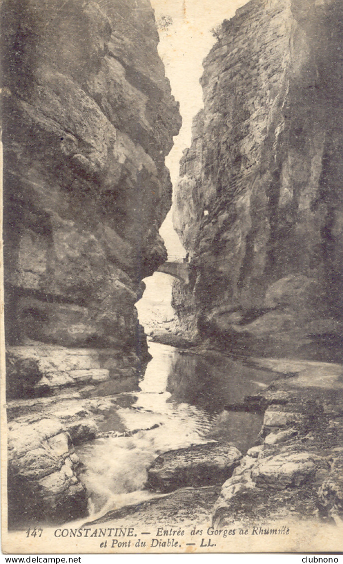 CPA - ALGERIE - CONSTANTINE - ENTREE DES GORGES DU RHUMEL ET PONT DU DIABLE - Konstantinopel