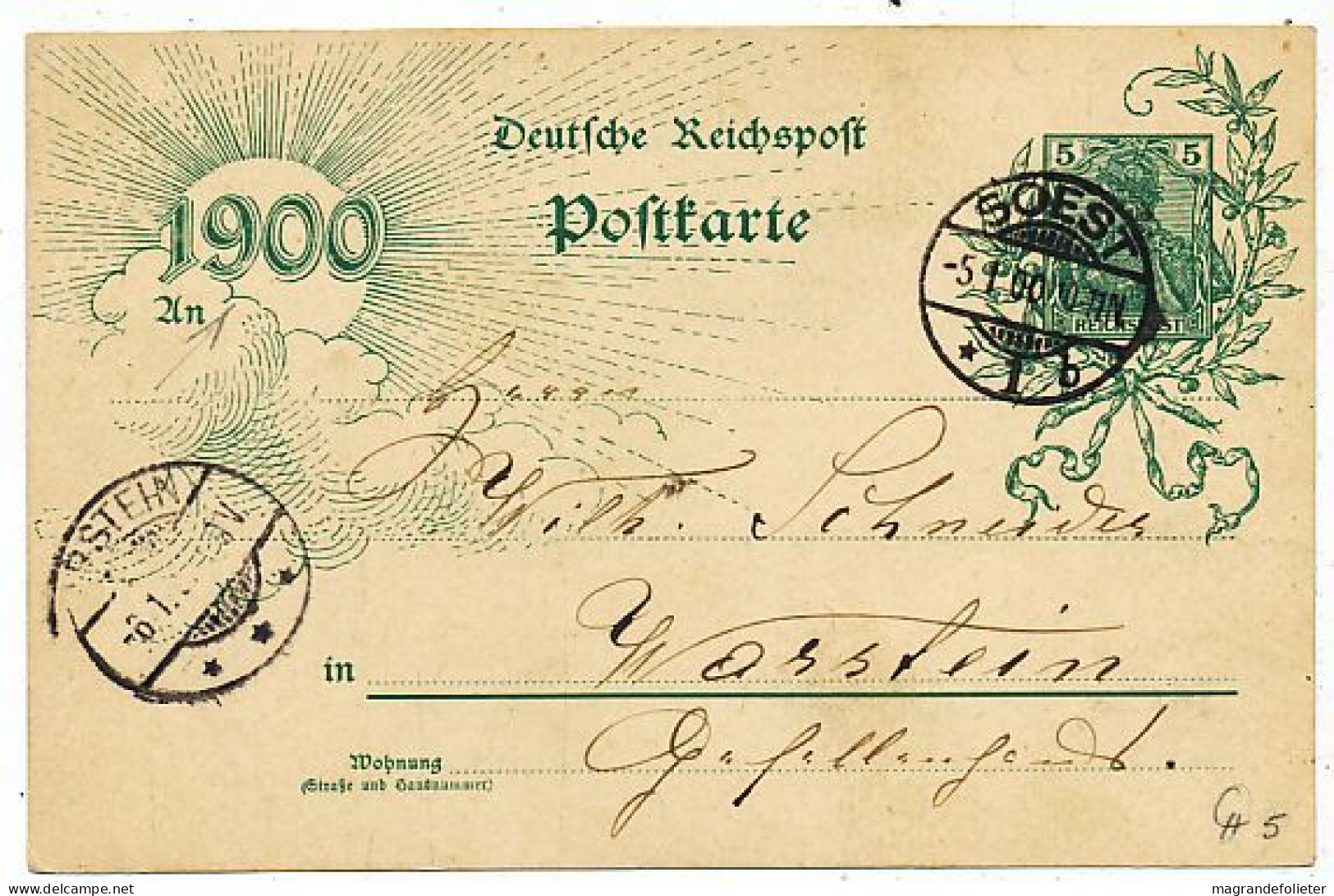 TIMBRE STAMP ZEGEL ENTIER POSTAL ALLEMAGNE  DEUTCHE REICHSPOFT1900 - Postkarten