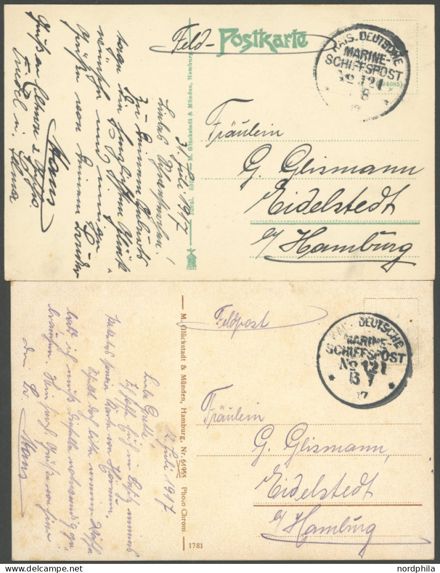 MSP VON 1914 - 1918 121 (Nordsee Vorposten Flottille), 7.17., 2 Verschiedene FP-Ansichtskarten Aus Helgoland!, Pracht - Schiffahrt