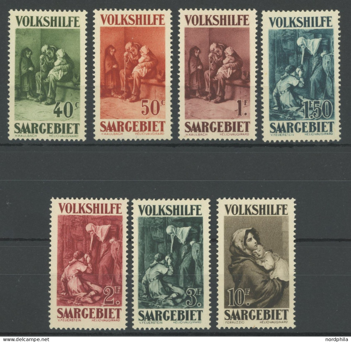 SAARGEBIET 135-41 , 1929, Gemälde II, Falzrest, Prachtsatz, Mi. 90.- - Otros & Sin Clasificación