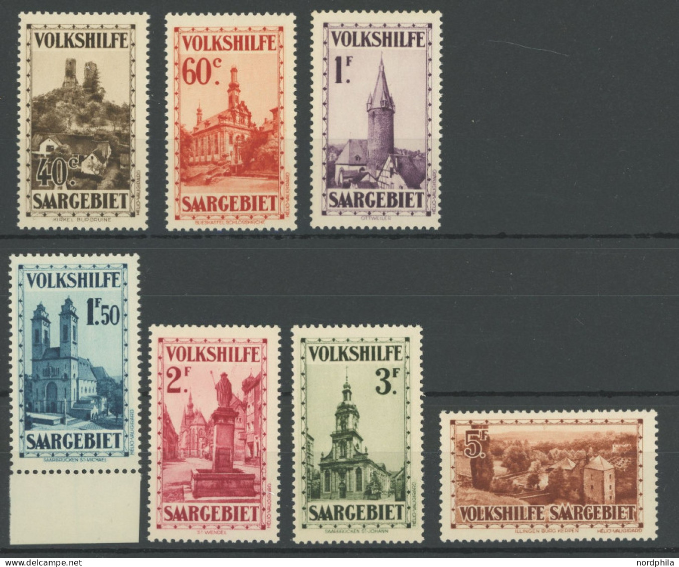 SAARGEBIET 161-67 , 1932, Burgen Und Kirchen, Postfrischer Prachtsatz, Mi. 750.- - Andere & Zonder Classificatie
