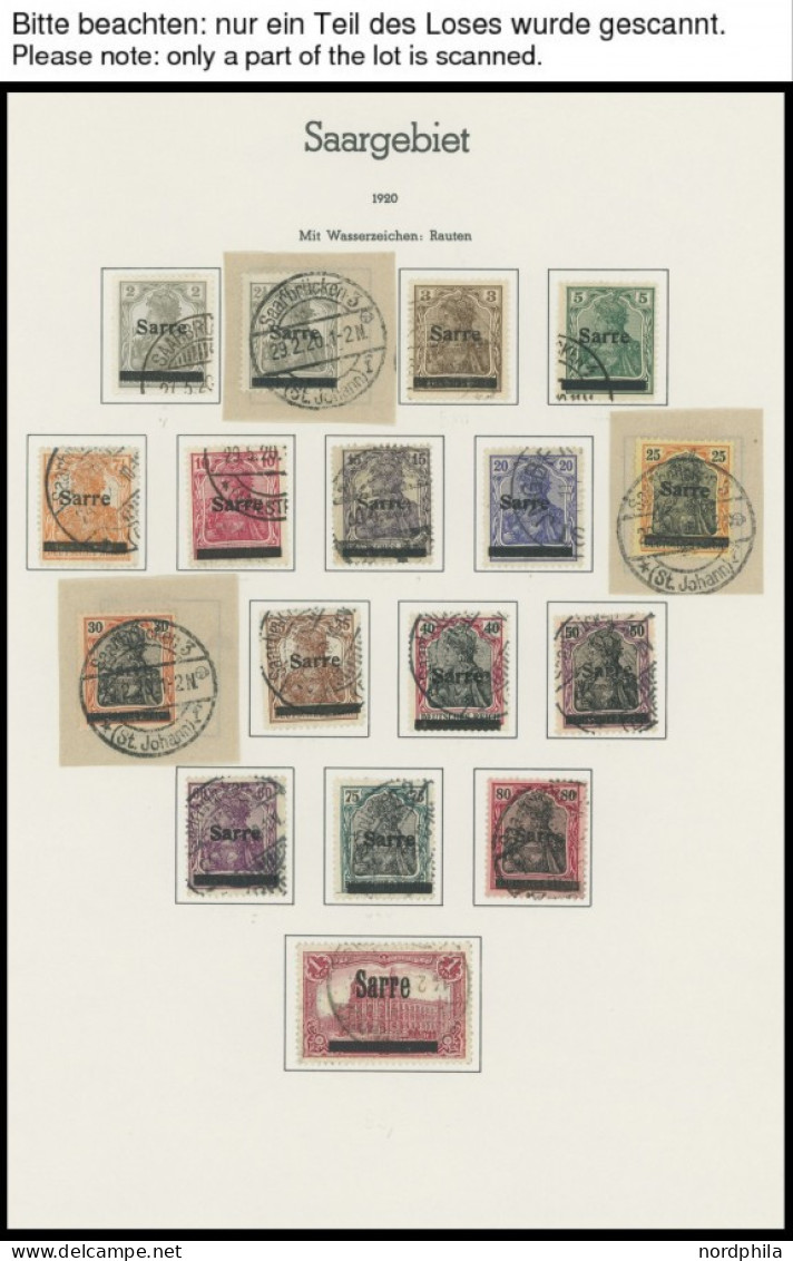 SAMMLUNGEN, LOTS O, 1920-35, Sammlung Saarland Mit Einigen Besseren Werten, Unterschiedliche Erhaltung, Besichtigen! - Colecciones & Series