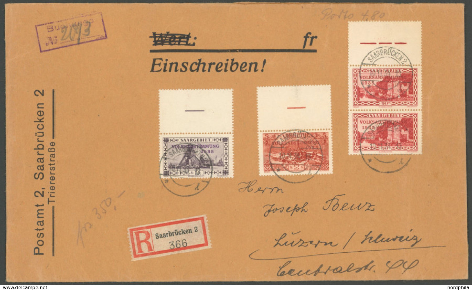 SAMMLUNGEN, LOTS 1918-32, Kleine Partie Von 7 Belegen In Die Schweiz, Dabei Ein Wertbrief, Pracht - Collections, Lots & Séries