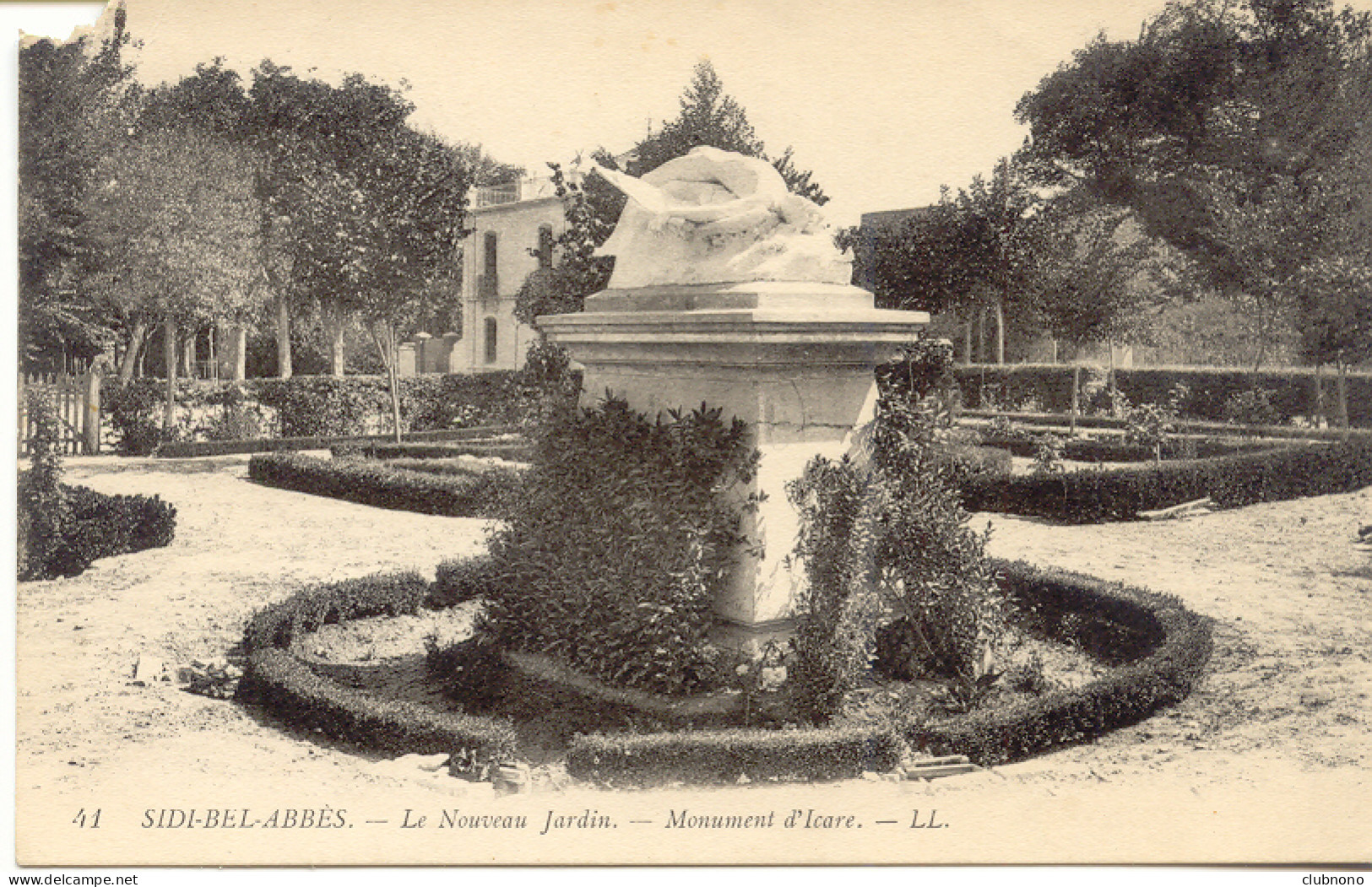 CPA - ALGERIE - SIDI BEL ABBES - LE NOUVEAU JARDIN - MONUMENT D'ICARE (1915) - Sidi-bel-Abbes