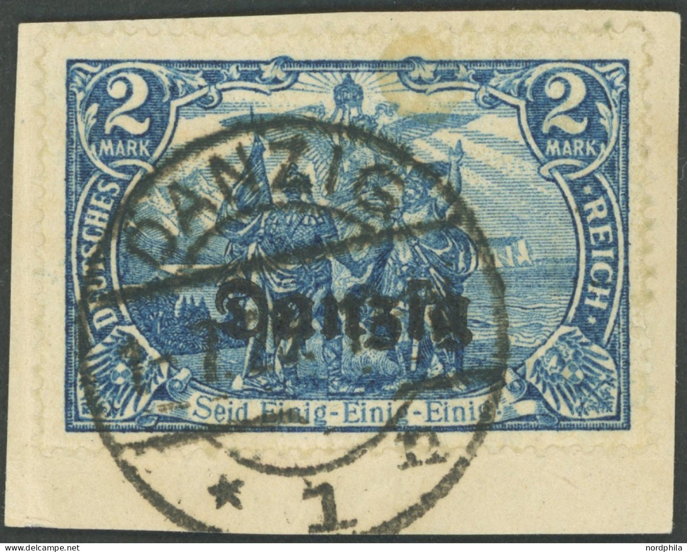 FREIE STADT DANZIG 11c BrfStk, 1920, 2 M. Schwärzlichblau, Zeitgerechte Entwertung, Kleiner Fleck Sonst Prachtbriefstück - Afgestempeld